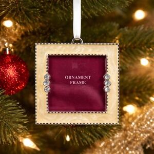 Gold Rhinestone Photo Frame Ornament Square Christmas Decor